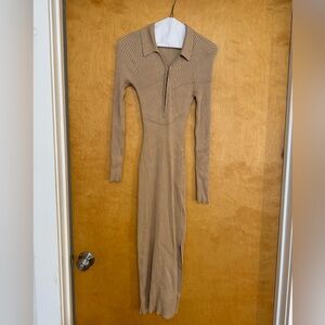 Abercrombie ribbed polo midi sweater dress size S
